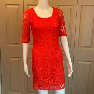 Orange lace dress